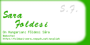 sara foldesi business card