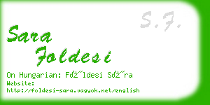 sara foldesi business card